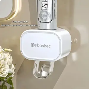 Automatic Toothpaste Dispenser Wall Mounted, No Drilling Required, High-End Suction Cup Holder, Space-Saving Bathroom Organizer, Toothpaste Squeezers