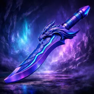 Fantasy Dragon Dagger Prop Curved Blade Cosplay Accessory 3D Print with Dragon Head
