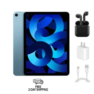 Refurbished Apple iPad Air 5 (2022) (WiFi + Cellular Unlocked) A2589 Acceptable Condition with Wireless Earbuds& 1 Year Warranty