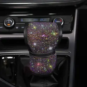 Bling Bling Auto Shift Gear Cover, Luster   Knob Gear Stick Protector   Decor Accessories for Women (Colorful - Gear Shift Cover)