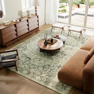 Rug, Vintage Floral Design, Non-Slip Anti-Stain, Perfect Home Decor & Office Carpet, 5'x7' Size