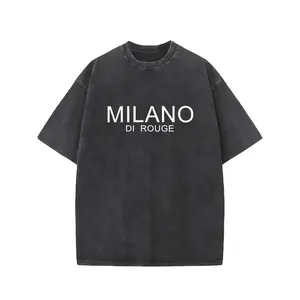MILANO DI ROUGE Men's Vintage Classic T-Shirt 100% Cotton Water Washed Crewneck Short Sleeve Retro Fashion Brand Tee for Summer Gift graphic tee zac brown sphere las vegas merch funny t shirt marcus the worm merch