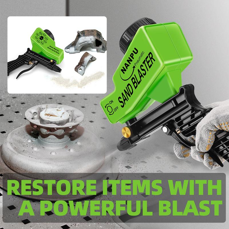 NANPU Air Sand Blaster Gun with Gravity Feed - Ceramic Nozzle, Metal Body | for Paint, Rust Removal, and Glass Etching | Versatile for Aluminum, Sand, Walnut Shells, and Soda Blasting Applications…