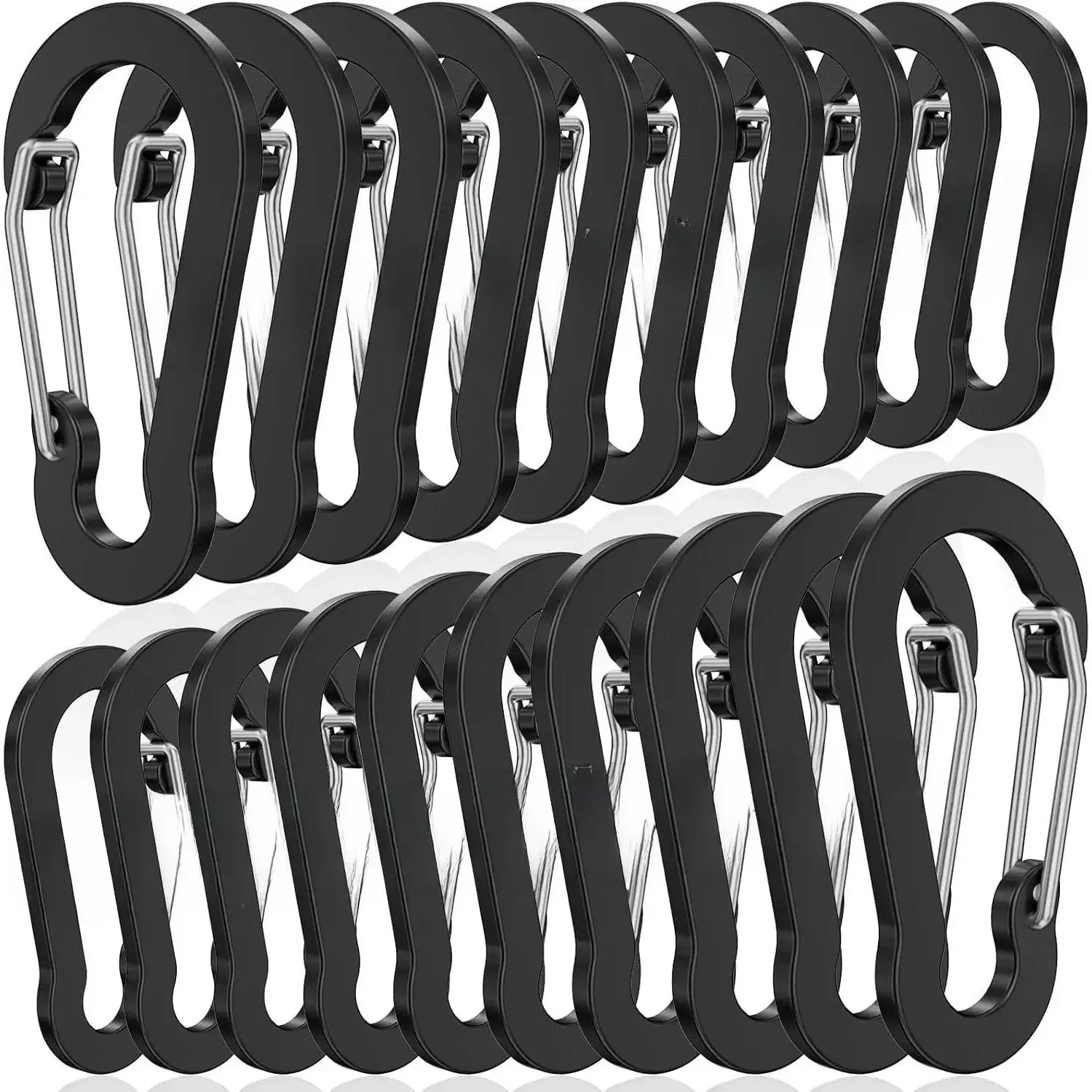 Aluminum Carabiner Clips- Set of 20,Carabiner Clip 2 inch,Corrosion-Resistant,Lightweight,Ideal for Outdoor Sports,Hiking,Camping,Fishing.