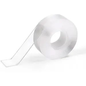 Double Sided Nano Tape - Heavy Duty, Clear, Waterproof, Removable, Reusable, Thick Gel Grip - for Hanging Pictures, Posters, Carpet(3cm width * 2m length * 2mm thickness)