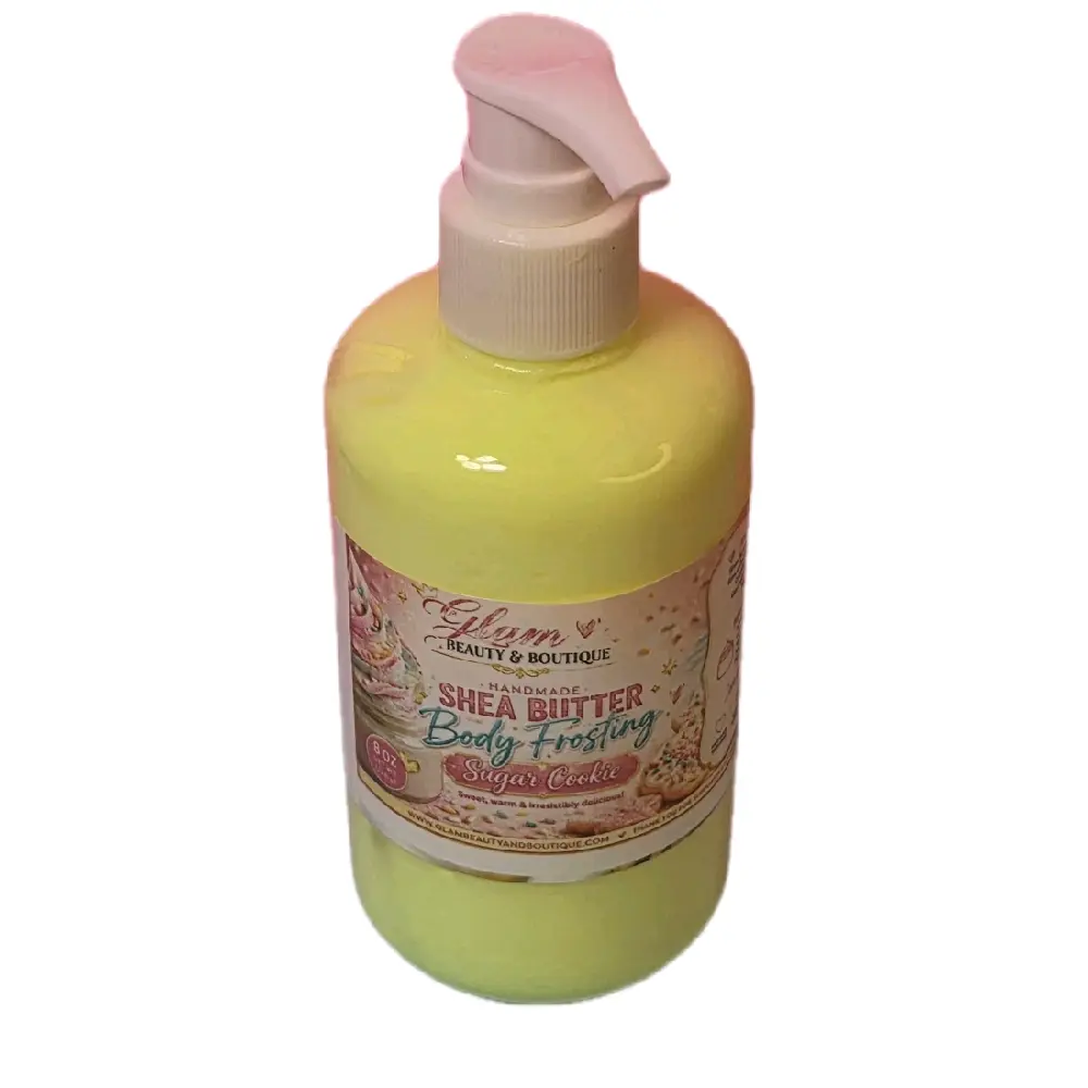 Sugar Cookie Scent Handmade Body Frosting, Lightweight Hydrating Whipped Shea Butter Moisturizer with SPF 20 for Gentle Daily Body Care, Restores Sensitive Skin & Locks in Moisture - 8 oz, Dry Skin Body Lotions & Creams