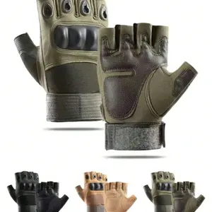 Men's Half Finger Tactical Sports Gloves, Non-Slip Hard Shell, Wear-Resistant, Ideal for Outdoor Activities, Perfect Gift for Holidays, Hiking Gloves