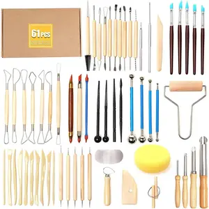 61Pcs Pottery Ceramic Tools & Polymer Clay Sculpting Tools Set for Pottery Modeling Clay Tools and Carving, Air Dry Clay Tools - Home Improvement. Claycutters Molds