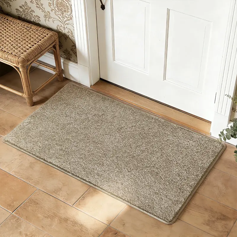 Non Slip Geometric Stair Tread Landing Mat - 24"x36"/30"x30" Self Adhesive Stairway Grip, Machine Washable, Stain Resistant Stair Protector for Indoor Steps, Kitchen/Bath Decor, Tape-Free