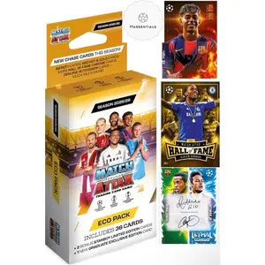 Match Attax Eco Pack 25/26 Contains 36 Match Attax Cards + 2 Random Star Boy LE's + a Random Graduates LE Card + Bundle with Hassentials Sticker 2026 Soccer Cards LE
