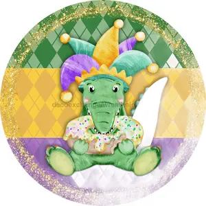 Mardi Gras Sign, DCO-13149-DH, Sign For Wreath, 18" Door Hanger