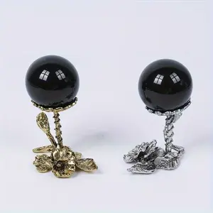 Vintage Metal Flower Crystal Ball Display Stand, Perfect for Halloween Decoration, Suitable for Various Crystal Balls, Home Decor