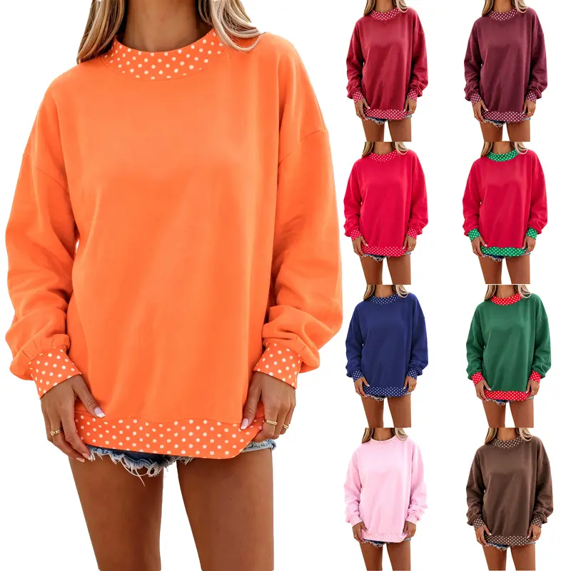 Mntaor Women's Game Day Oversized Cozy Chic Red Plaid Colorblock Christmas Outfit Pullover Sweatshirt - Crewneck with Contrast Gingham Trim, Ideal for Holiday Parties, Coffee Dates | Womenswear Tops