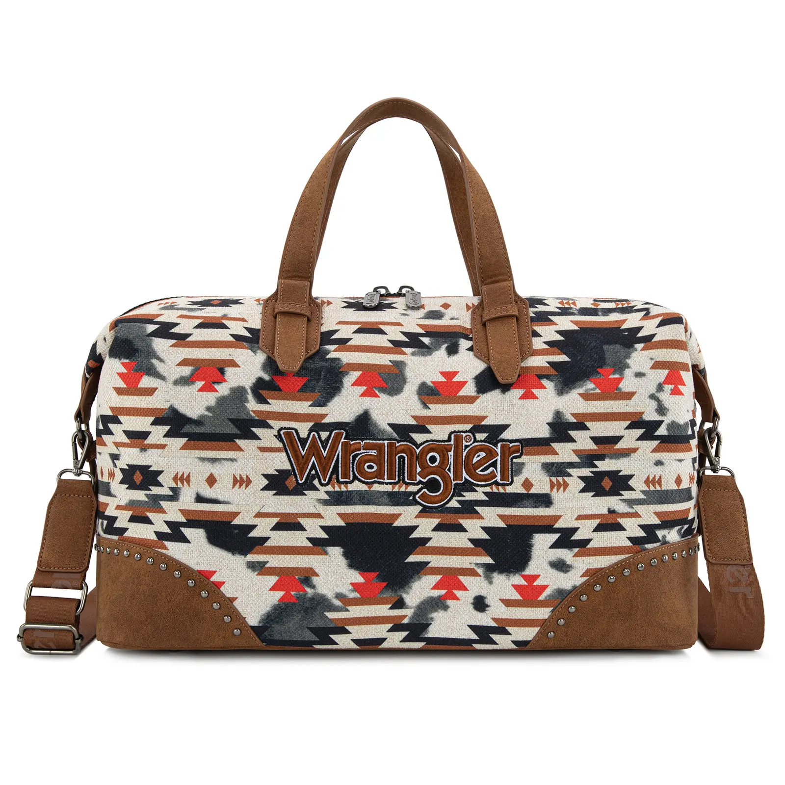Wrangler Western Aztec Pattern Duffle Bag for Women Men Large Capacity Travel Bag Wrangler Western Aztec Pattern Duffle Bag for Women Men Large Capacity Travel Bag