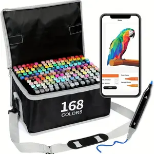 【Magical Pen】 262-color Marker Pen,Highlighter Pen Sketch Markers for Drawing Sketching Adult Coloring,Dual Tips Permanent Art Markers for Kids,Includes Case for Easy, back to school gift, tiktok shop,coloring markers for bobbie,paint markers