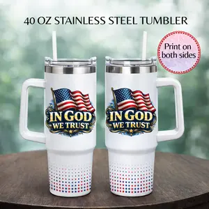 in God we trust USA Flag travel tumbler 40 oz Style Stainless steel tumbler.