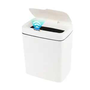 4 Gallon/15 Liter Sensor with Touchless Infrared Lid, Waste Bin Sensor for, White