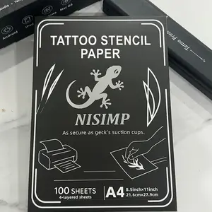 NISIMP Tattoo Transfer Paper  100 Sheets A4 Size 4-Layer Thermal Stencil Paper for Tattooing  DIY Tattoo Tracing Paper Compatible with Thermal Printers  Delivers Clear Transfer Results  for Professional & Beginner Tattoo Supplies