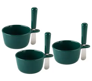 Temp-tations Seasonal Set of (3) 10-oz Ramekins with Spreaders