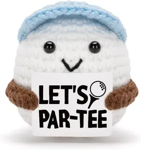 Crochet Golf Ball - Positive Golf Gifts for Golfers, Fathers, Coworkers - Funny Emotional Support Presents for Men, Women, Golfer Enthusiasts and Birthdays