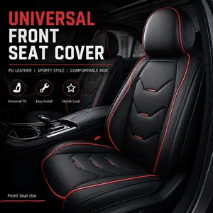 1pc Universal Car Seat Covers PU Leather Seat Covers Cushion Car Seat Protector Mat For Sedan SUV Car Accessories (Only 1 Front Seat Cover)