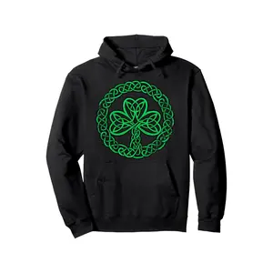 BDHJYDB Men'S Vintage Celtic Knot Hoodie| Irish Celtic Knotwork Sweat, Regular Fit Pullover, Machine Washable, Cold Weather, Round Neck, Long Sleeve, with Hood, St. Patrick'S Day Outfit, Street Trending Style, Casual Love Lover