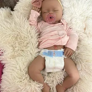 Lifelike Silicone Baby Doll with Open Mouth for Pacifier - 19 inches long