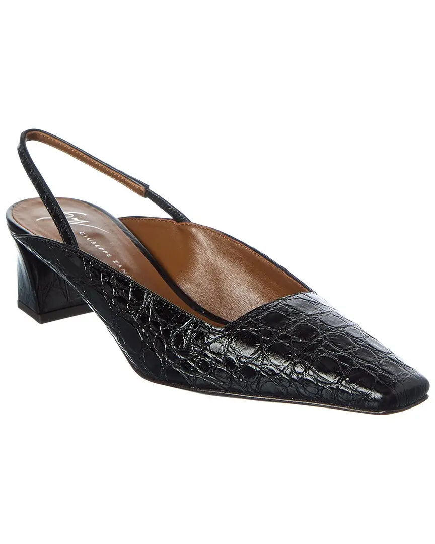 Giuseppe Zanotti Brenda 45 Croc-Embossed Leather Slingback Pump