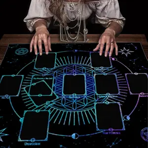 Creative tarot card tablecloth, witchcraft altar cloth, Picnic Table Cover, used for divination and rune magic, suitable for party games and creating a mystical atmosphere