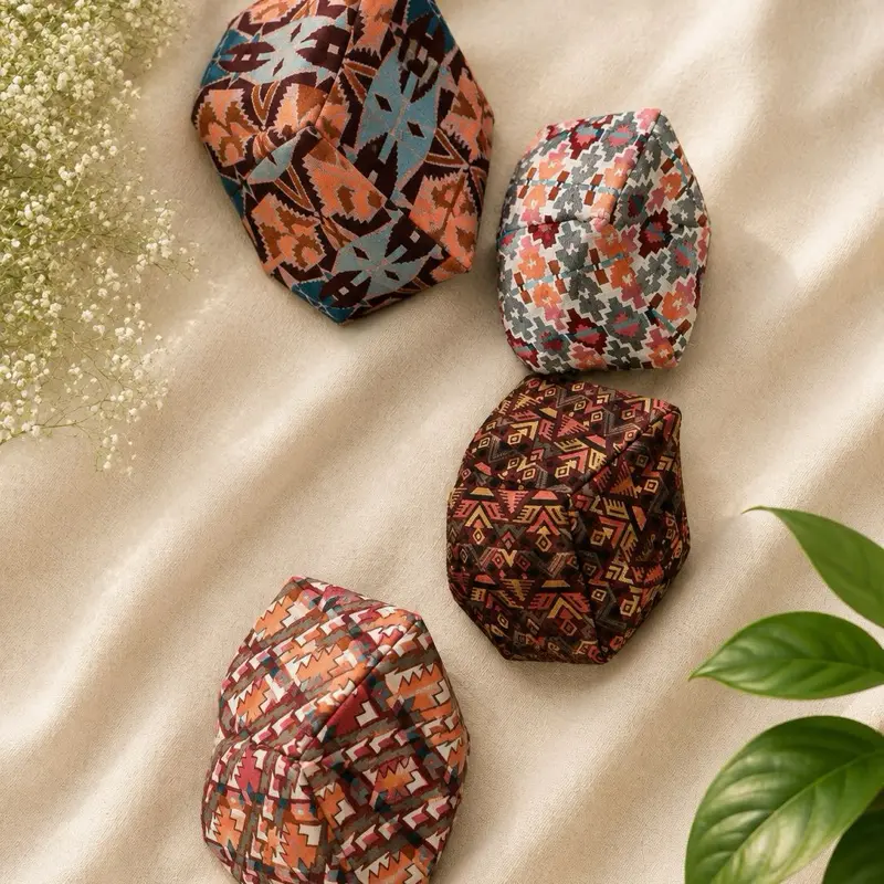 Nepali Dhaka Topi - Vibrant Traditional Geometric Patterns in Rich Colors for a Classic Look