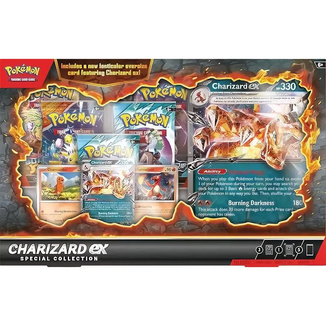 Pokemon Charizard EX Special Collection Trading Card Game Includes New Lenticular Oversize Card Featuring Charizard EX