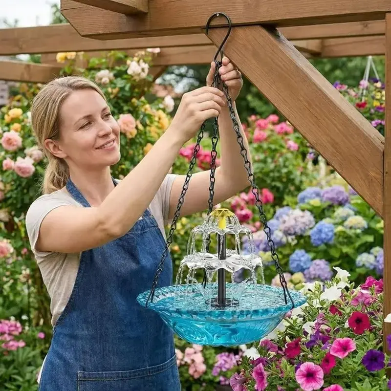Balcony Bird Bath and Feeder, Garden Bird Bath and Feeder, Outdoor Bird Accessories, Durable Design, Easy to Clean, Perfect for Birds, Hanging Feeder