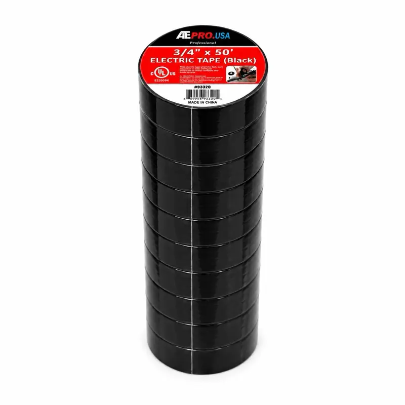 AT PRO.USA Professional Heavy-Duty Vinyl Electrical Tape (10 Pack), 3/4” x 50’, Flame-Retardant, Strong Adhesive, UL Listed, Multi-Color Insulating Tape