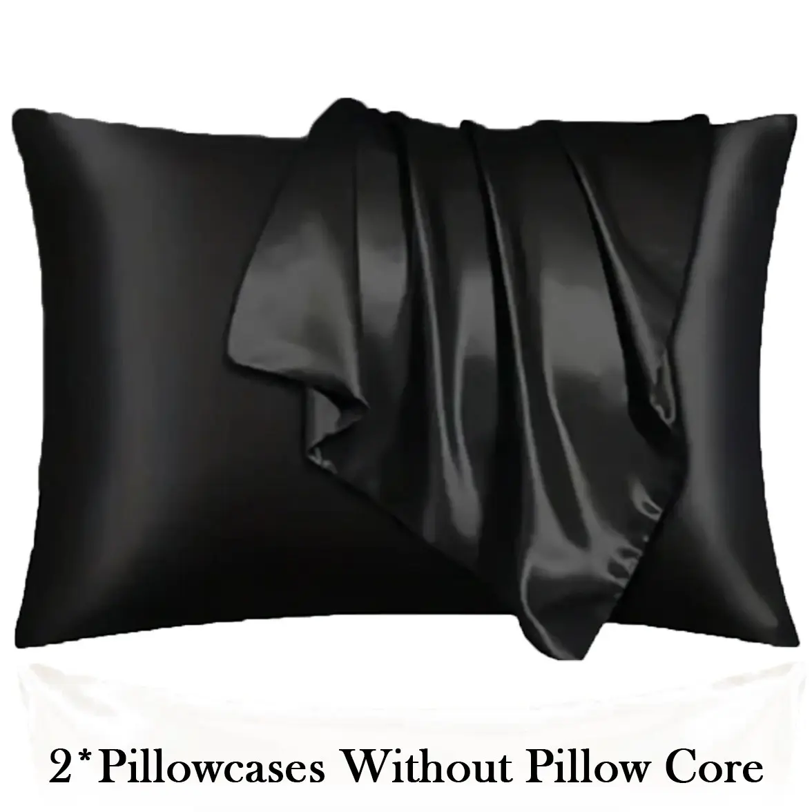 2Pcs Solid Satin Pillowcases Envelope Closure, Hair & Skin Friendly, Pillow Covers Only 2Pcs Solid Satin Pillowcases Envelope Closure, Hair & Skin Friendly, Pillow Covers Only