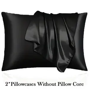 Solid Color Satin Pillowcase, Modern Simple Pillowcase without Filler, Soft Comfortable Pillow Cover for Home Bedroom Dormitory, Bedding Supplies,skin-friendly with Envelope Closure, Cool Bedroom, Bedroom Accessories #TOP PICKS