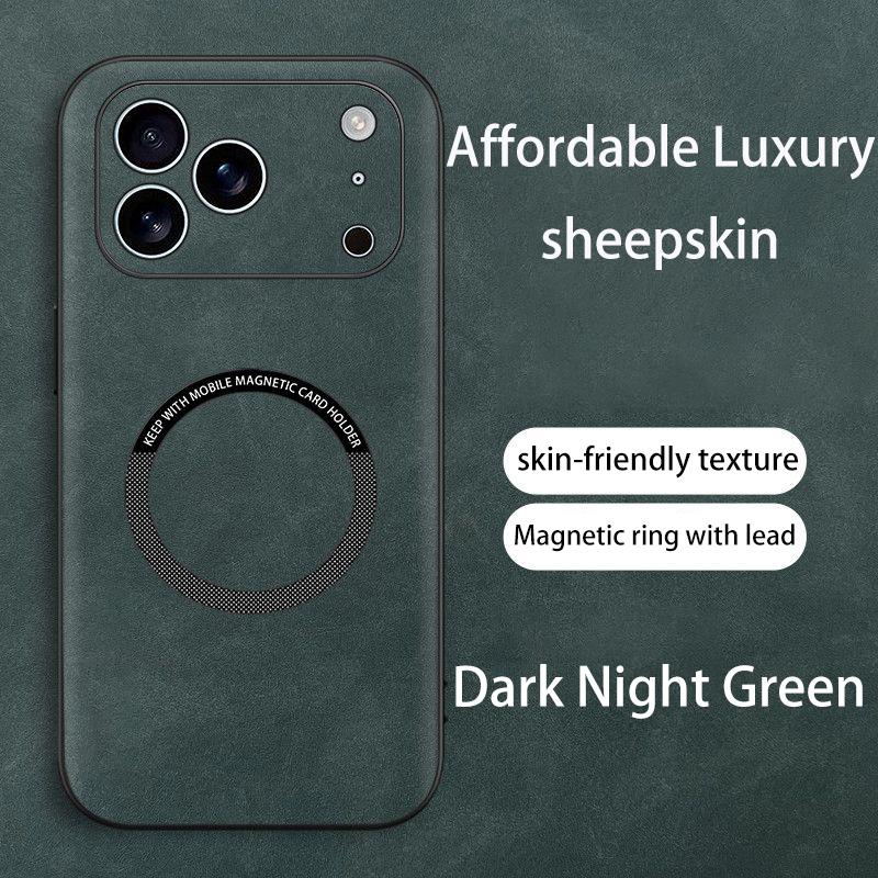 MagSafe Compatible iPhone Case | Luxury Suede PU Leather Cover for iPhone 17/16/15/14/13/12 Pro/Pro Max/Plus/Air, Shockproof Anti-Slip Ultra Light Protective Case, Perfect Gift for Her/Him