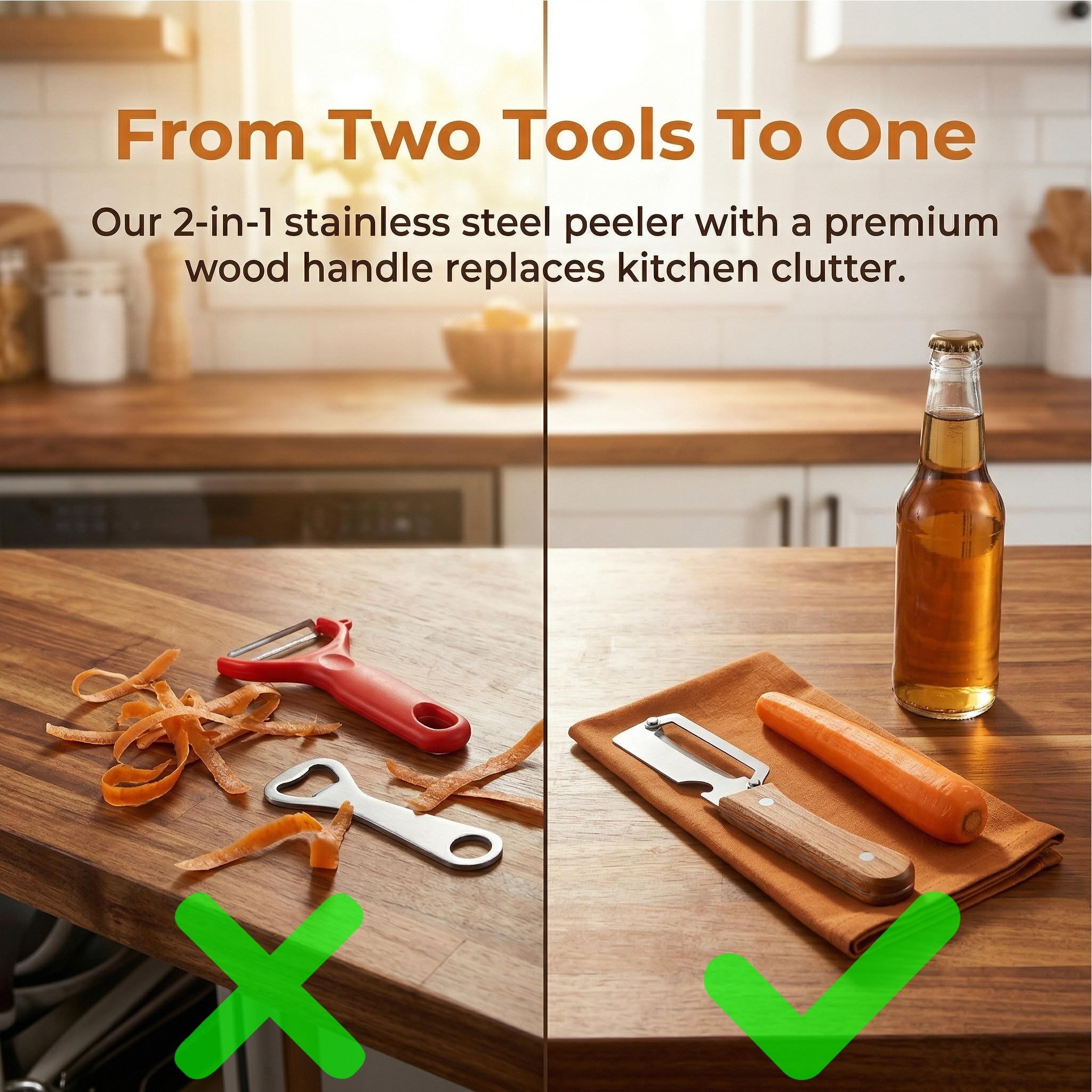 2PCS Versatile Multi Functional Stainless Steel Vegetable Fruit Peeler for Kitchen Quick and Easy Sugarcane Pineapple Peeling Efficient Tool for All Fruits and Vegetable - YY