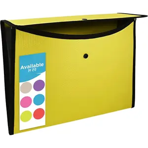 Square Flap Document Holder Green, Expanding File Folder, A4 Letter Size  Filling Envelopes, Snap Closure Wallet File Pouch Also  in Blue, , Green, Red, Grey, 1 count- by