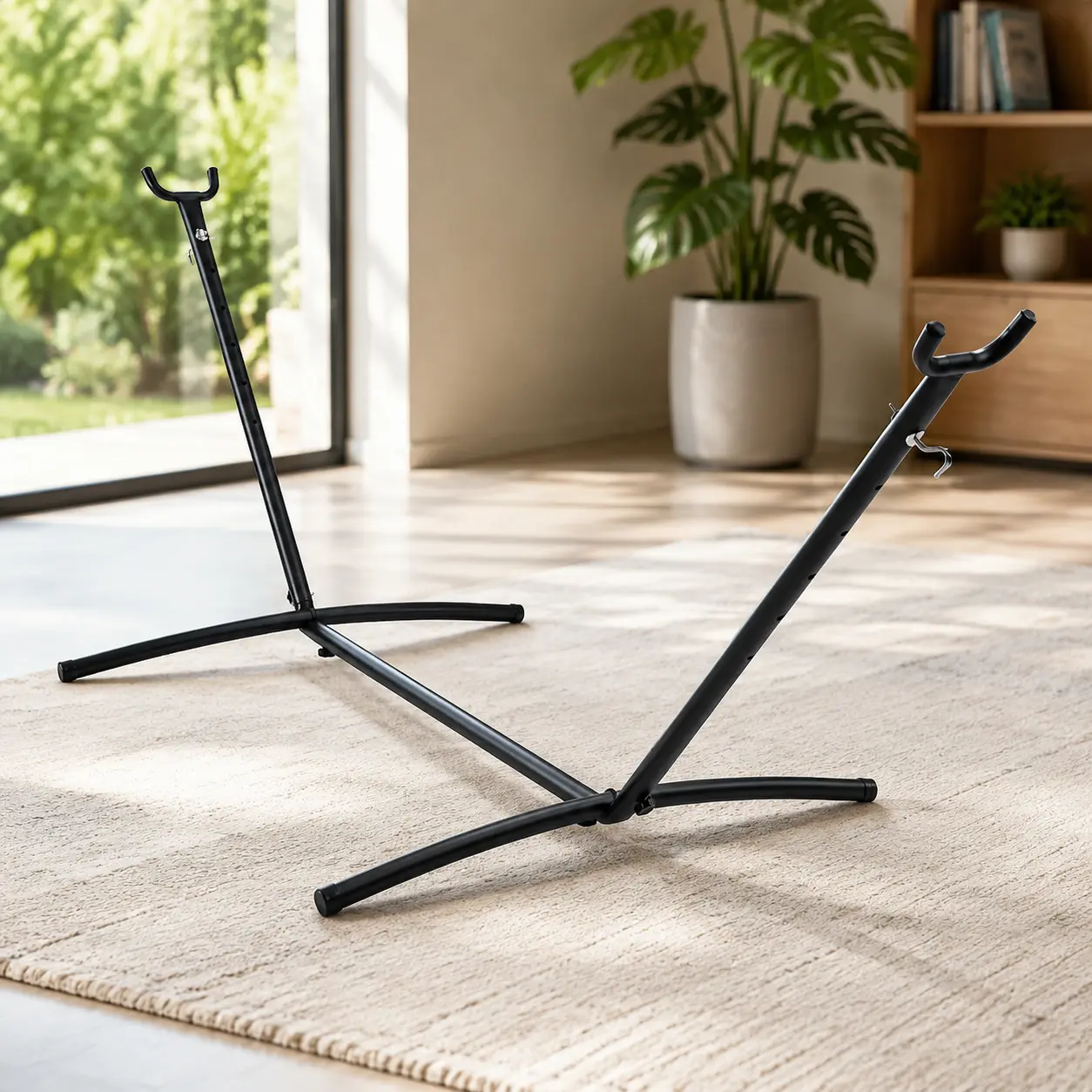 Hammock Stand Adjustable Heavy Duty 440LBS Capacity Portable Anti Slip Hammock Stand for Camping Garden Patio Beach Outdoor Hanging Chair (Hammock Not Included)