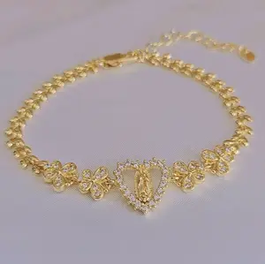 corazon bracelet , sanjuditas Virgencita bracelet gold-plated