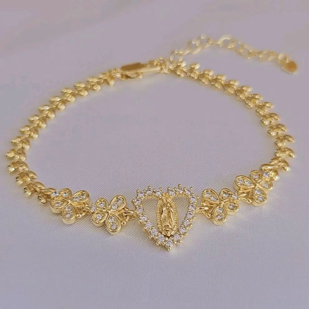 corazon bracelet , sanjuditas Virgencita bracelet gold-plated