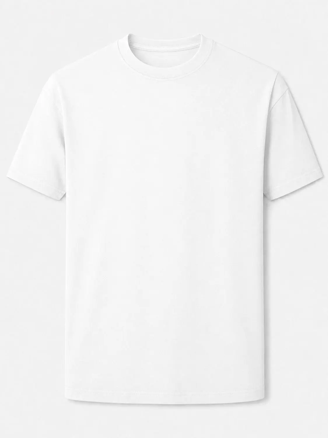Solid White Blank Basic Short Sleeve T-Shirt, Plain Crew Neck Loose Fit Unisex Tee, DIY Printable Blank Casual Base Top For Men Women Summer Daily Outfit