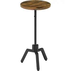 Side Table, Drink Table, Coffee Martini Table with 3-Legged Pedestal Accent, End Table for Small Spaces in Living Room, Bedroom, Dormitory, Rustic Brown and Black ET17BR