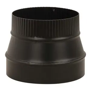 212 MAIN Imperial BM0075 5x6 in Stove Pipe Reducer - Black, Flexible Metal Hose, Small End Crimp