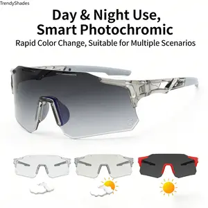 Trendy Photochromic Sunglasses with Rapid Color Change Technology, All-Day All-Weather Protection for Outdoor Sports, Cycling & Daily Use