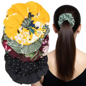 Scrunchies for Women - Match Your Mood & Outfit - , Snag-Free Hair Ties for  Hair Types Made from Sustainable Reclaimed Fabric - 5 Pack