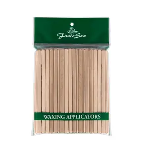 Fantasea Wooden Eyebrow Waxing Applicators (100ct) - Cosmetic Depilatory Hair Removal Waxing Tool Set for Body Care