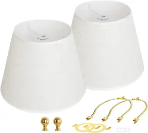 Lamp Shades Set of 2, Floor Lamps with Lamp Harps Lamp Shade Holder, Fabric Drum Shade with PVC Lining, Spider Fitter for Table Lamps,Floor Lamps, 5.5x8.7x6.6 Inch