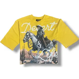 Kindred 'Desert Life' Cropped Oversized T-Shirt (Yellow) OST06