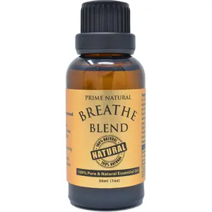 Prime Natural Breathe Essential Oil Blend 1oz - Pure, Undiluted, Therapeutic Grade for Aromatherapy, Scents & Diffuser - Congestion, Cold, Cough
